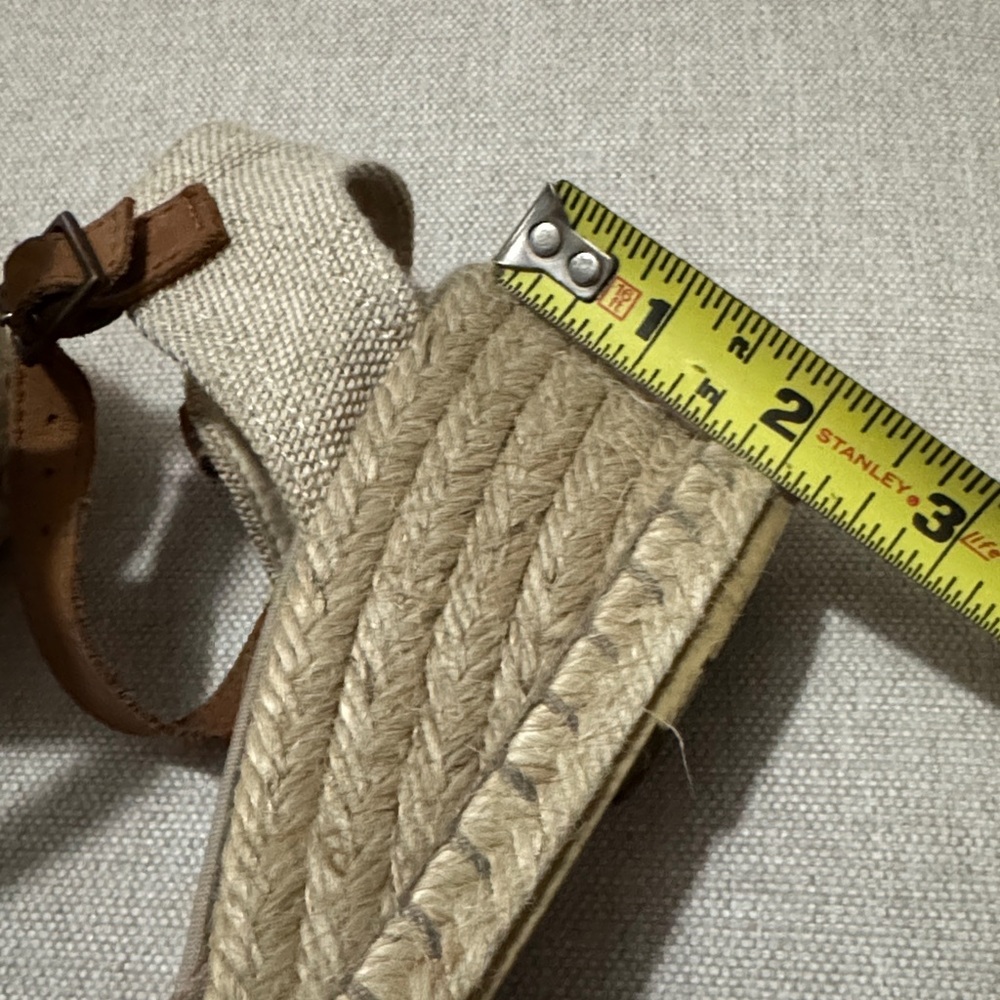 Verbenas Malena Leather Espadrille Wedge Sandal-Taupe-Sz 39-Ankle Strap-GUC - Picture 10 of 16
